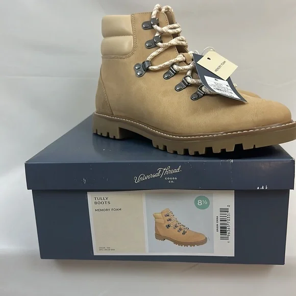 Women's Chunky Tully Lace-Up Tan Winter Hiking Boots - Universal Thread™ 8 1/2 - Picture 10 of 10